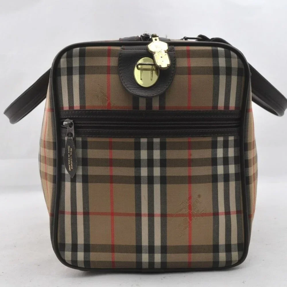 Auth Burberrys Nova Check Pattern Travel Boston Ba - Picture 5 of 12